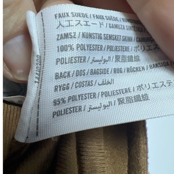 Abercrombie & Fitch Women Faux Suede  Zip Moto Biker Jacket Tan Brown M Edgy Chi - Picture 6 of 11